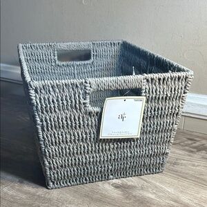 allen + roth Large Gray Decorative Basket 11”x14.25”x8.5”
